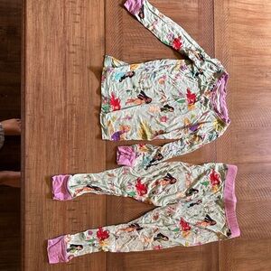 Little Sleepies Disney Princess Print Pajama Set - Pink and Multicolor